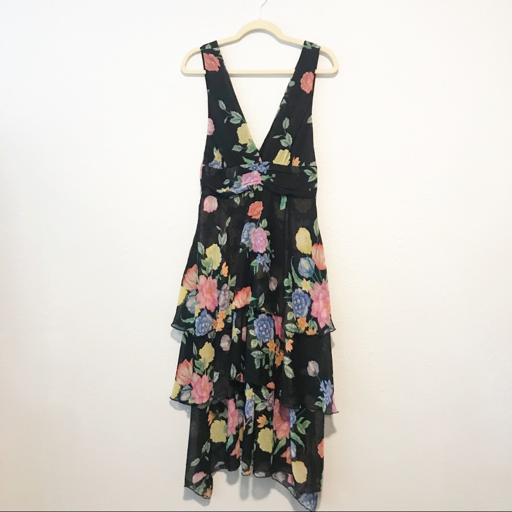 Topshop Freida Floral Pinafore Maxi Dress tiered - Picture 6 of 12